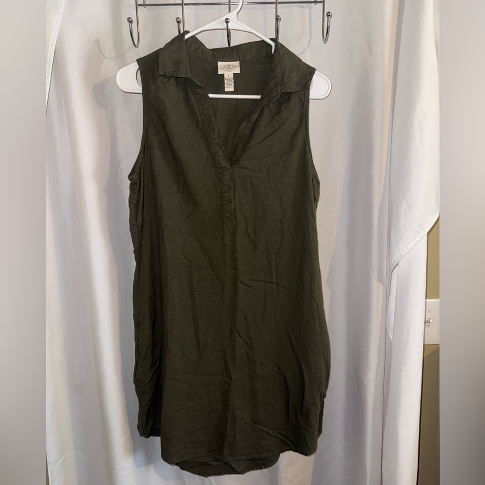 St. John's Bay Sleeveless Dark Green Dress Size Small